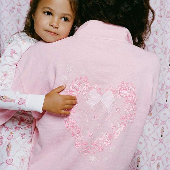 Roller Rabbit Sugarplum Lattice Half Zip Sweatshirt Size LPINK / L - Picture 3 of 3